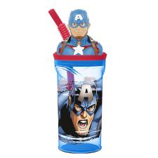 Marvel Captain America 3D Figurine Tumbler with Straw